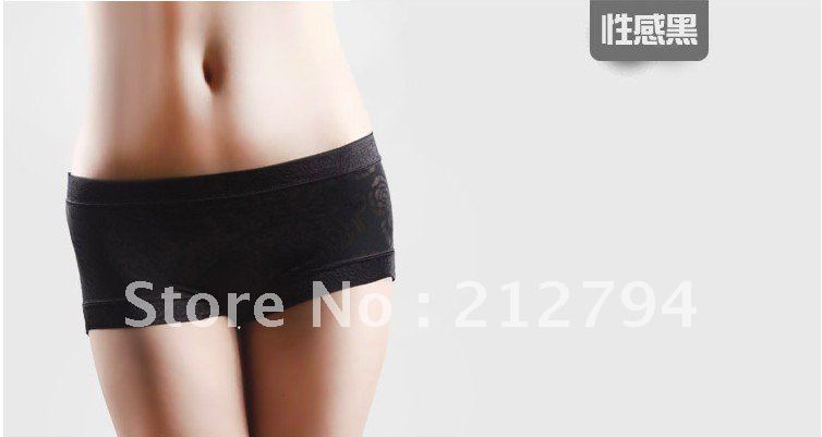 Silk slip ladies underwear Sexy underwear hollow out straight Angle Ladies underwear breathable