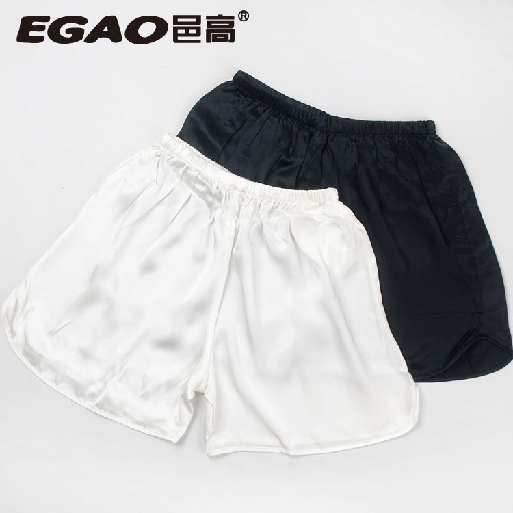 Silk trunk panty summer breathable four angle shorts mulberry silk loose pajama pants solid color