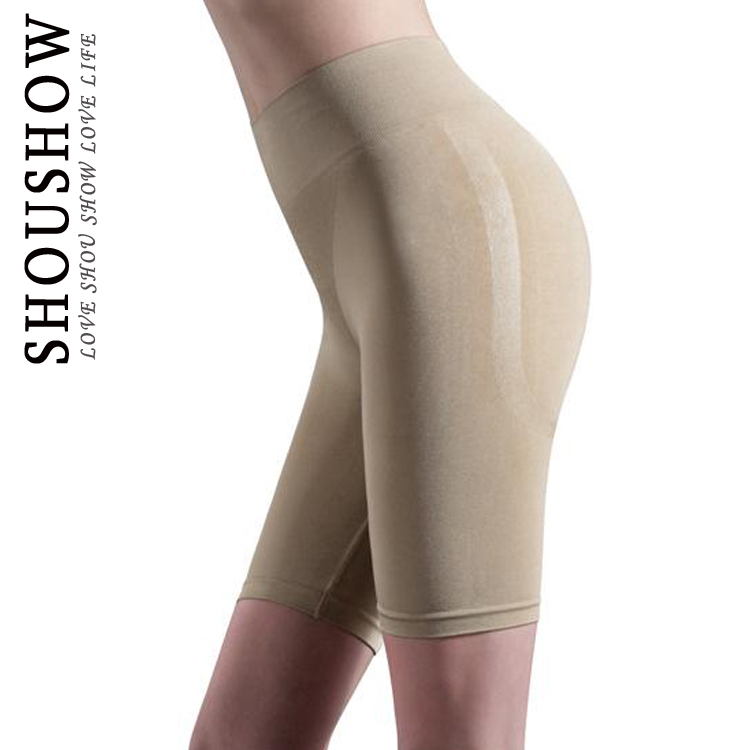 Silky high waist body shaping pants corset pants abdomen drawing pants stovepipe pants butt-lifting pants knee-length pants