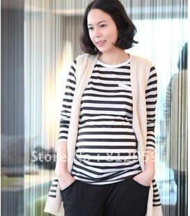 Silky stripes pregnant women T-shirt