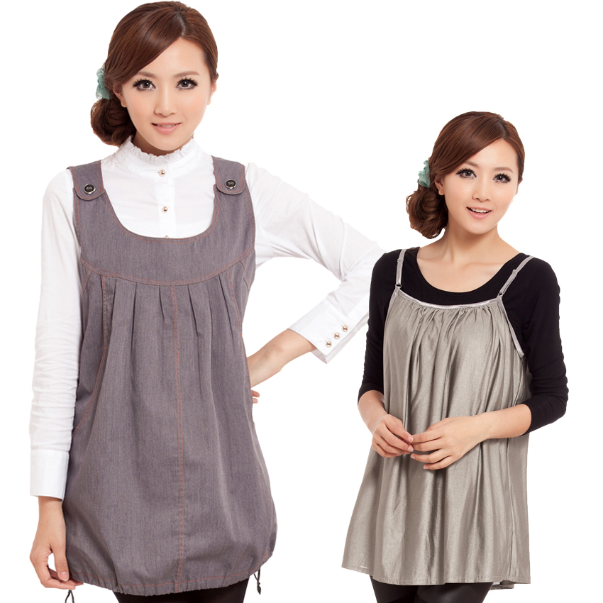 Silver fiber spaghetti strap beauty radiation-resistant maternity clothing maternity radiation-resistant clothes autumn and
