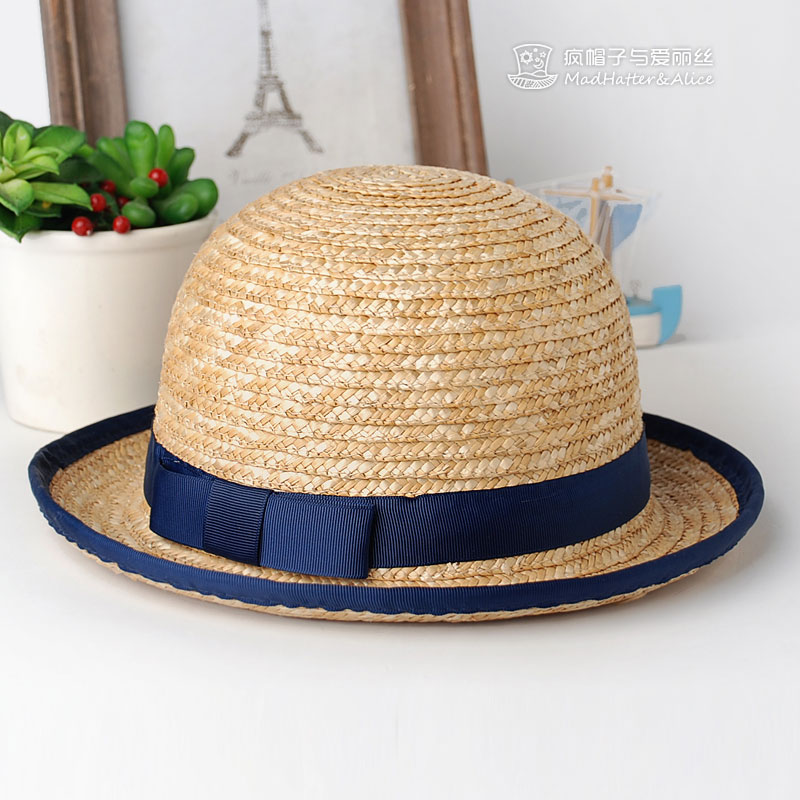 Simple bow unique bag straw hat summer