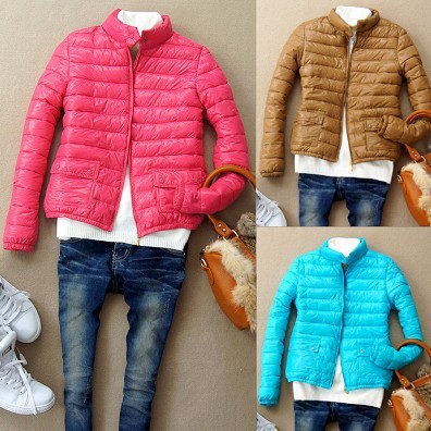 Simple design easy going winter cotton-padded coat, high quality cold-proof women warm down jacket, free shipping short parkas
