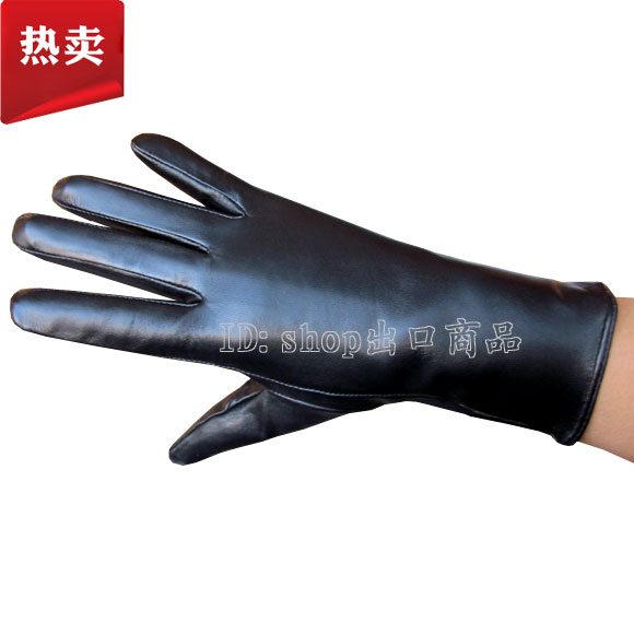 Simple fashion genuine leather gloves leather sheepskin gloves t ruslana korshunova black