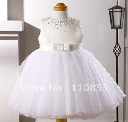 Simple Lovely Ball Gown Strapless Sleeveless Beading Tank Organza Flower Girl Dress