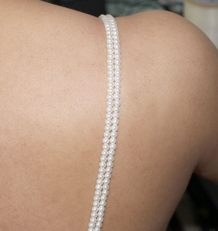 Simulated-pearl belt elastic underwear shoulder strap dual beaded bra shoulder strap simulated-pearl shoulder strap