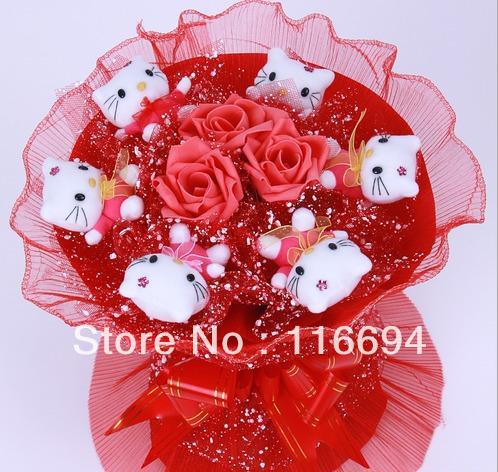 Simulation cartoon bouquet creative gifts dried flowers Christmas gifts toy bouquet free shipping ZA409