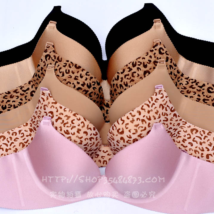single-bra bra Invisible nude color leopard print red bride push up side gathering one piece seamless underwear  7