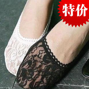 Single shoes fashion lace decoration women's invisible sock slippers chromophous a702
