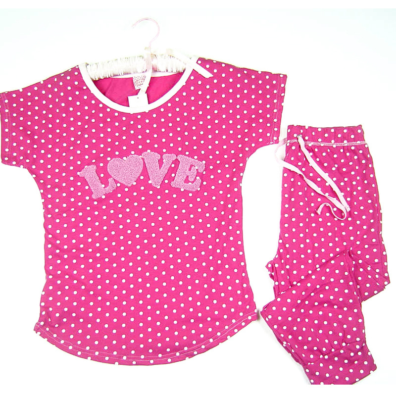 Single sweet summer short-sleeve 100% cotton sleep set female 100% multi-color cotton