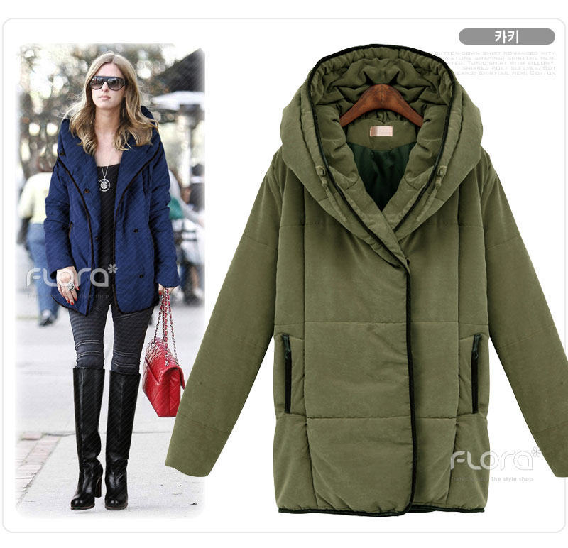 Sisouhor fashion casual loose overcoat medium-long cotton-padded jacket with a hood wadded jacket cotton-padded jacket - 0023