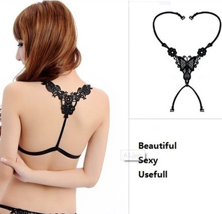 Six Colors 10 Pcs /lot Fashion Woman's Black Sexy Underwear Baldric Bowknot Shoulder Tape Cross Straps free shipping