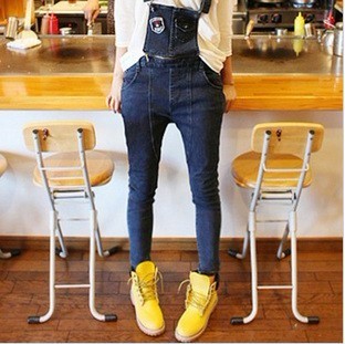 Siyuan 2013 female casual denim bib pants two ways denim suspenders trousers y9235