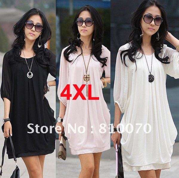 Size M to XXXXL Free shipping!!! Fashion ladies graceful gentlewomanly korean style 3/4 bracelet sleeve dress - CAD029