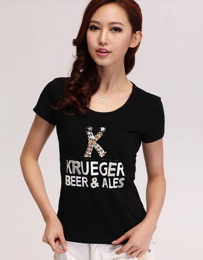 Size:S,M,L,XL,XXL,XXXL,Women 2013 new letters affixed to drill short-sleeved cotton plus shirt.blouses t-shirt.Free shipping.