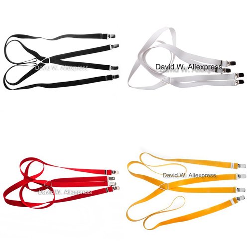 Skinny Elastic Suspenders 3/4" inch(2CM) Thin Solid J-Clip Suspender, Available in White, Black, Red, Yellow