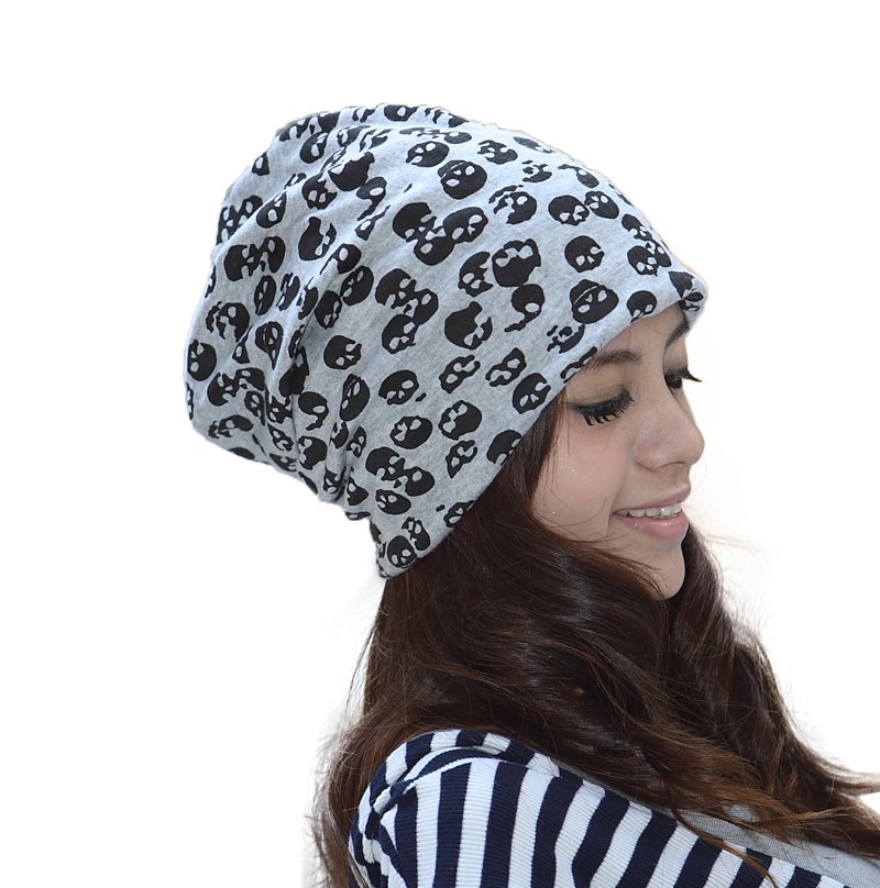 Skull pattern women's hat pocket hat summer turban outdoor cap sunbonnet hip-hop cap