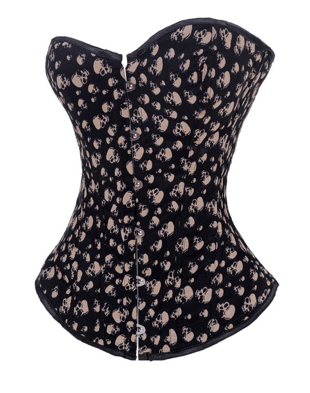 Skull Printed Underbust Corset