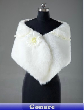 SL034 Gonare New Fashion Ivory Faux Fur Wedding dress Bridal Wrap/Jacket/Shawl/Cape/Stole/Bolero/ Coat