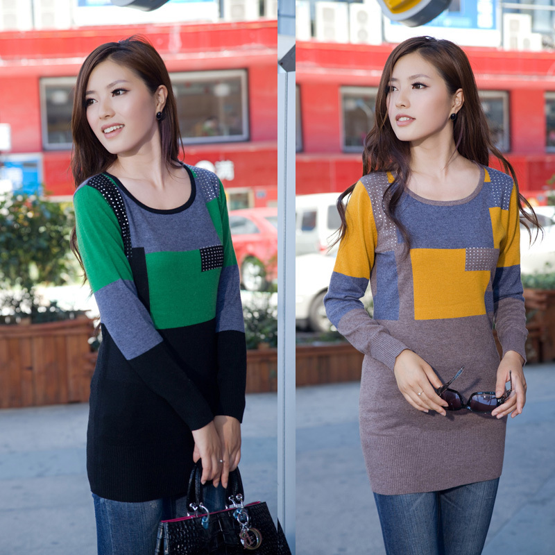 SLAE Women's o-neck slim wool one-piece dress h2-13 p75 free shipping