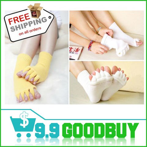 Sleeping Socks Massage Five Toe Socks Foot Alignment Treatment Socks Health Stockings,3pairs/Lot,Free Shipping