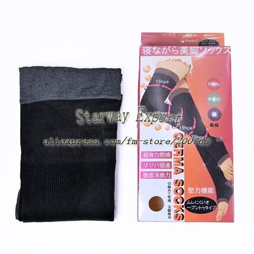 Sleeping Socks Slim Type Beauty Leg Stockings Magic Slimming Leg Burn Leg Fat Free Shipping 50pair