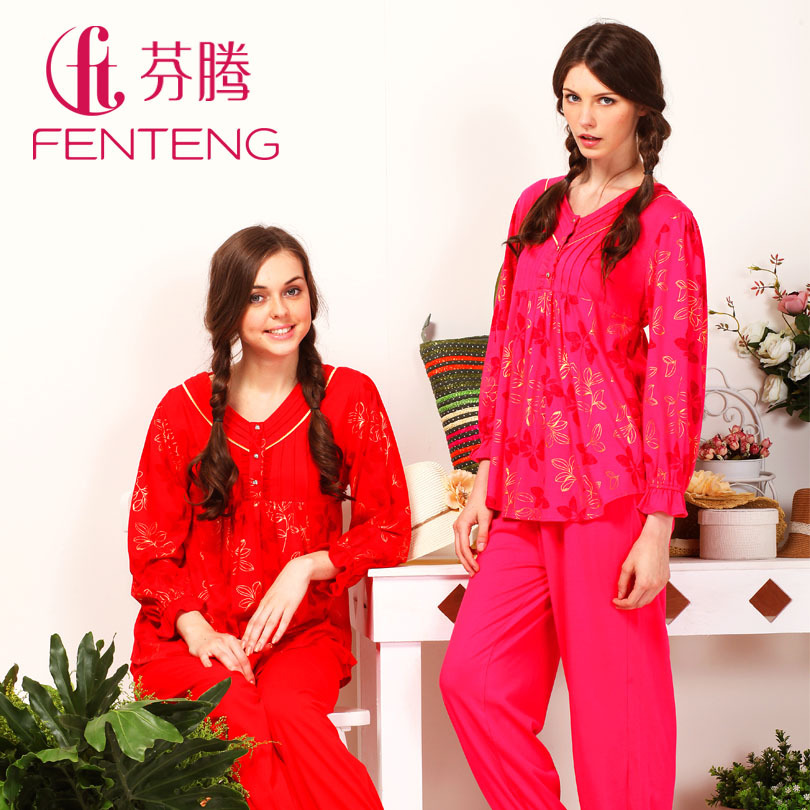 Sleepwear 2012 autumn knitted cotton lounge cotton casual long sleeve length pants sleepwear z8624