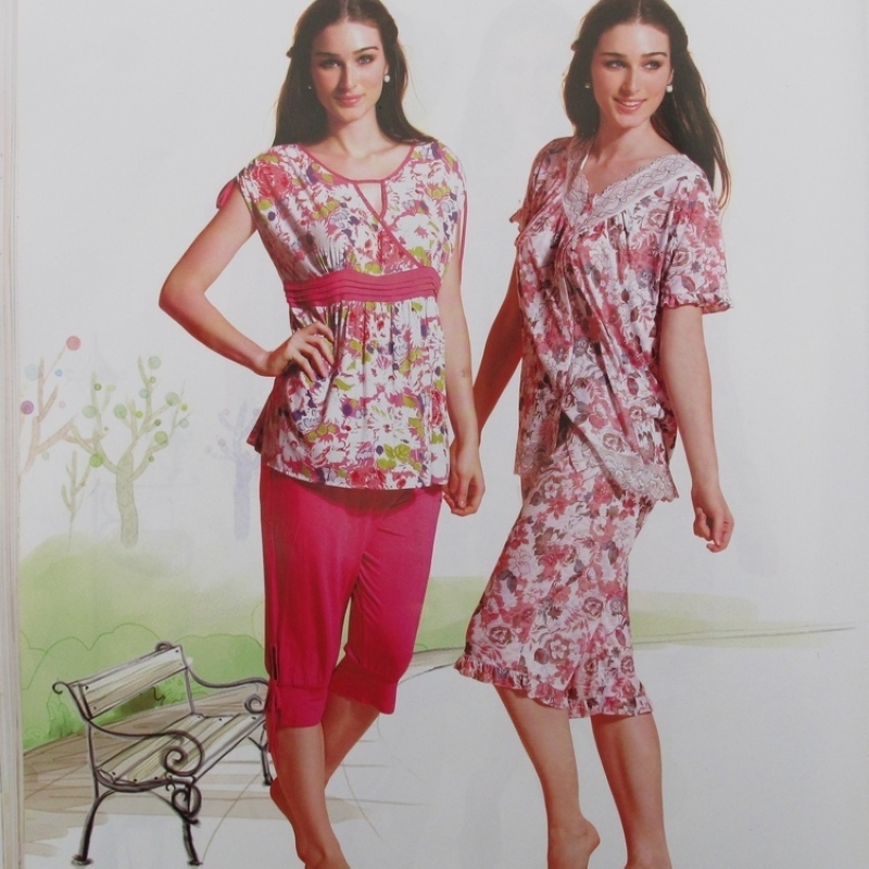 Sleepwear 2012 summer women's modal flower short-sleeve sleep set lounge z2485