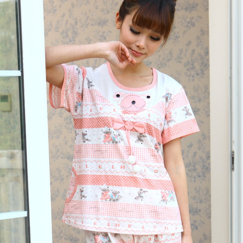Sleepwear female romantic summer short-sleeve women's lounge set