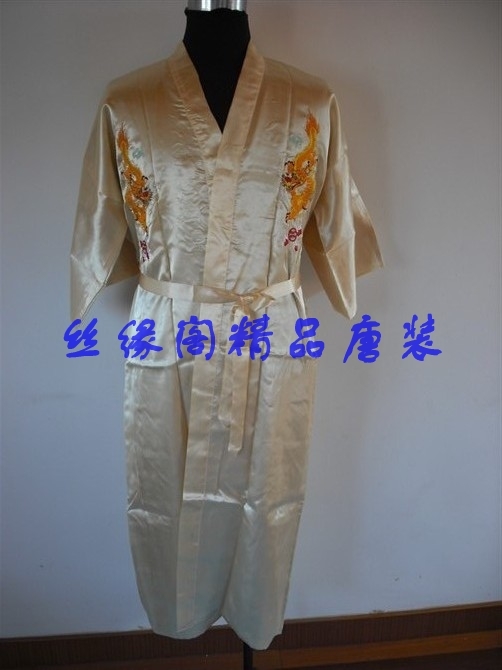 Sleepwear male faux silk male robe robes clothes male lounge lp003