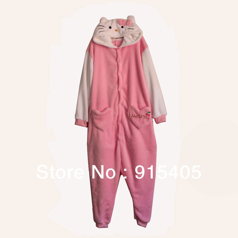 Sleepwear Pink KT Cat Unisex Adult Kigurumi Pajamas Anime Cosplay Costume