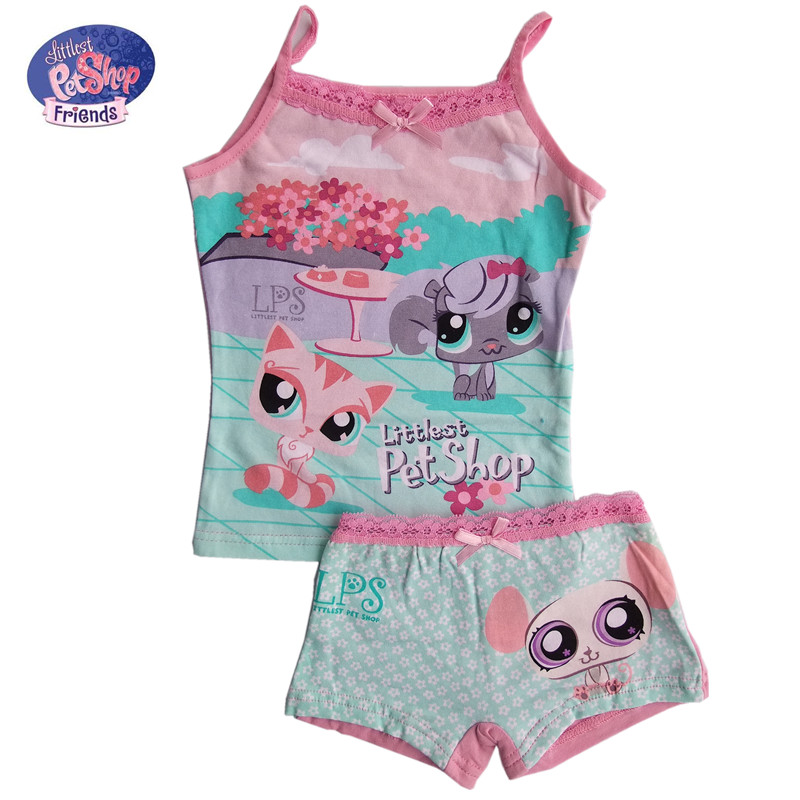 Sleepwear set of underwear and underpants child underwear 100% cotton set vest shorts lounge