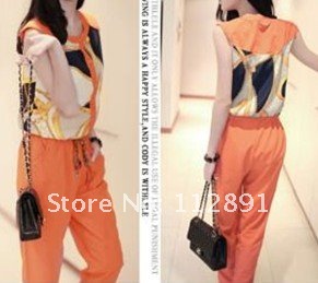 SLEEVELESS COLOR BLOCK PRINTED JUMPSUIT  M0294