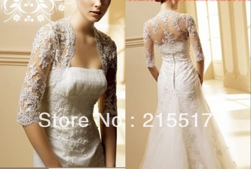 Sleeveless Ivory Lace Wedding Bridal Bolero Jacket Shrug