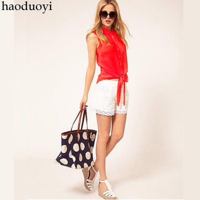 sleeveless shirt with candy color bow in the hem  free shipping for epacket and china post air mail