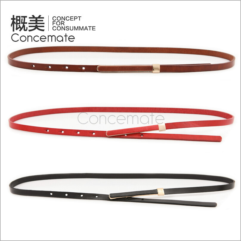 Slender decoration genuine leather decoration strap women's genuine leather belt c487