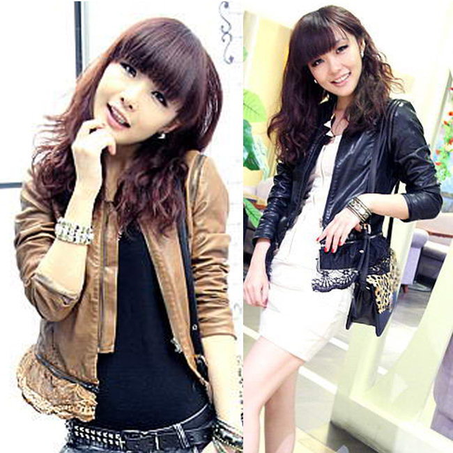 Slim all-match leather clothing coat 11541 free shipping