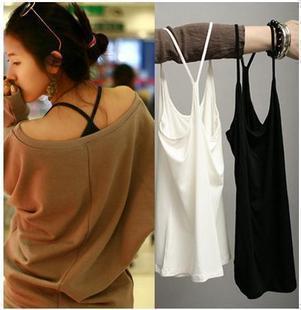 Slim all-match long design basic vest y spaghetti strap vest