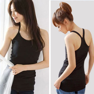 Slim all-match y vest female 100% cotton basic candy color long design y spaghetti strap vest spaghetti strap top