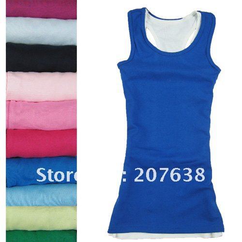 Slim cotton wild long paragraph the word vest+free shipping  HOT Selling!!Retail&Wholesale