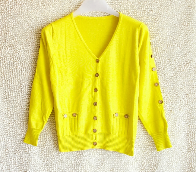 Slim fashion long-sleeve sweater outerwear pocket cardigan
