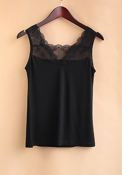 Slim modal petals lace spaghetti strap vest female basic shirt spaghetti strap vest