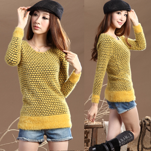 Slim pullover sweater shirt medium-long sweater outerwear long-sleeve basic shirt female