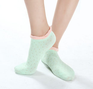 slippers female bamboo fibre socks polka dot laciness socks invisible sport sock
