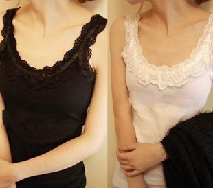 Small all-match slim lace decoration thread cotton basic vest spaghetti strap 70g