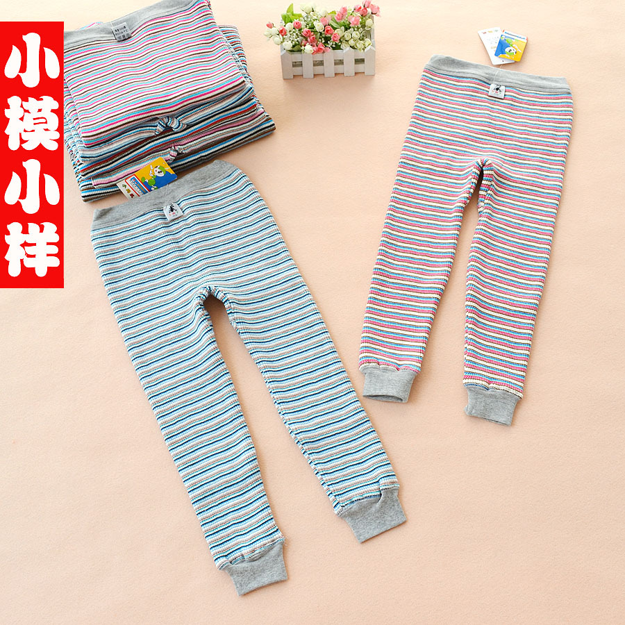 Small ant child thermal underwear male female warm pants adult child thermal pants