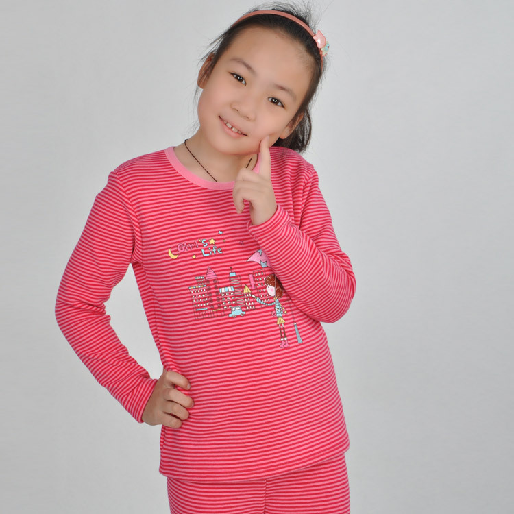 Small ant male girl ploughboys quality coral fleece brushed child underwear sleepwear thermal underwear set box