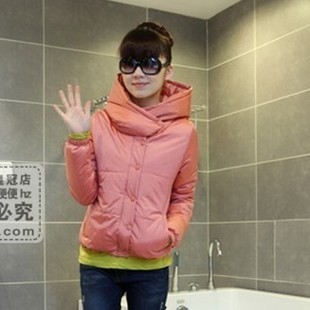 Small bright color thermal wadded jacket cotton-padded jacket cotton-padded jacket wadded jacket long-sleeve slim waist hooded