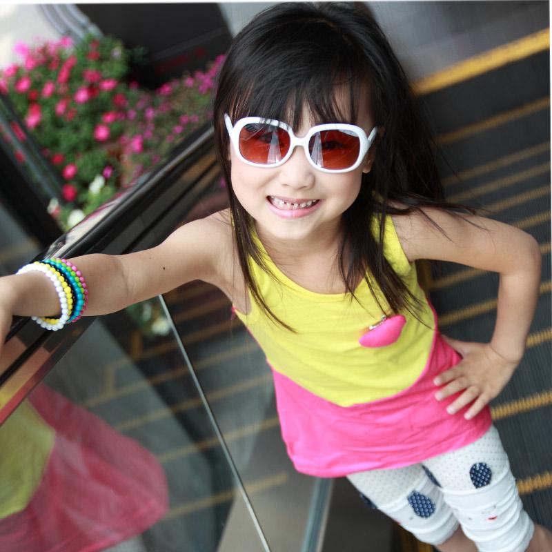 Small children's clothing female child 2012 summer candy color skirt color block casual sleeveless tank dress