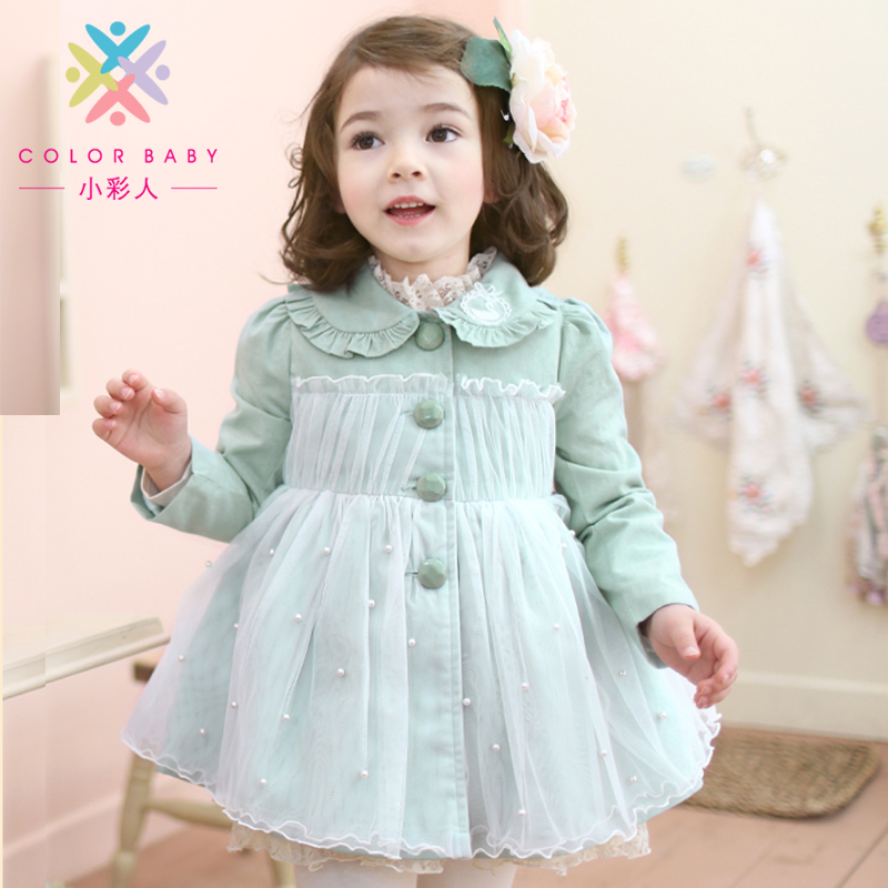 Small children's clothing spring 2013 female child trench outerwear princess spring and autumn small child top